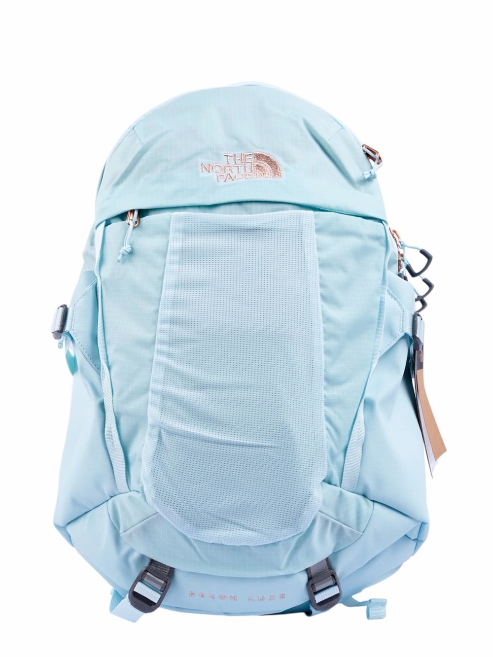 The North Face Women's 30L Recon Luxe Backpack IceCap Blue/Burnt Coral - Picture 2 of 8